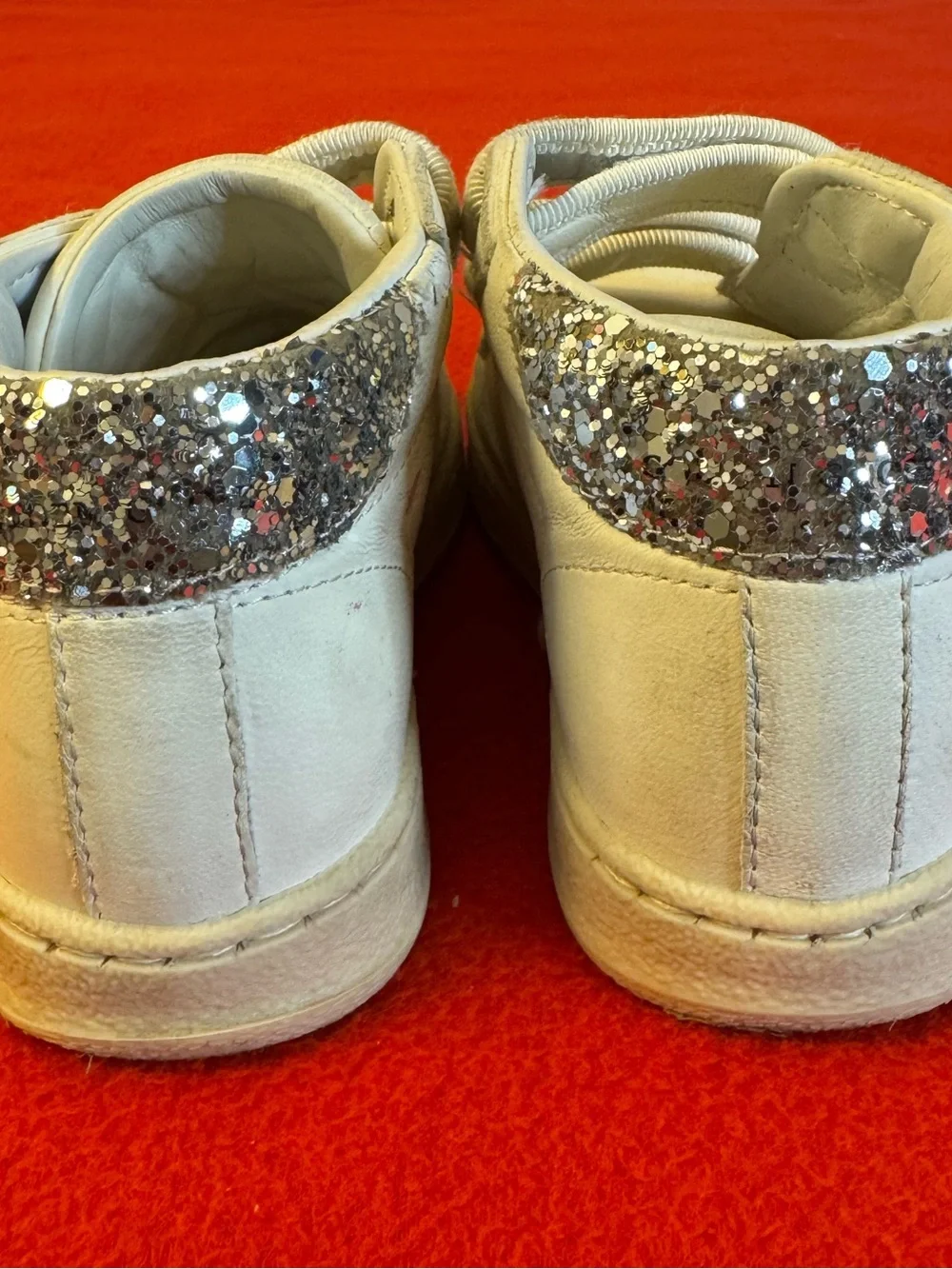 Golden Goose Girls June Sneakers Glitter Star Nappa Leather Size 25 Baby/Toddler